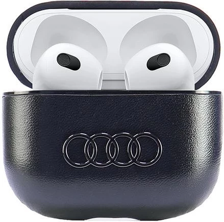 Mbështjellës Audi për AirPods 3, lëkurë ekologjike, i zi