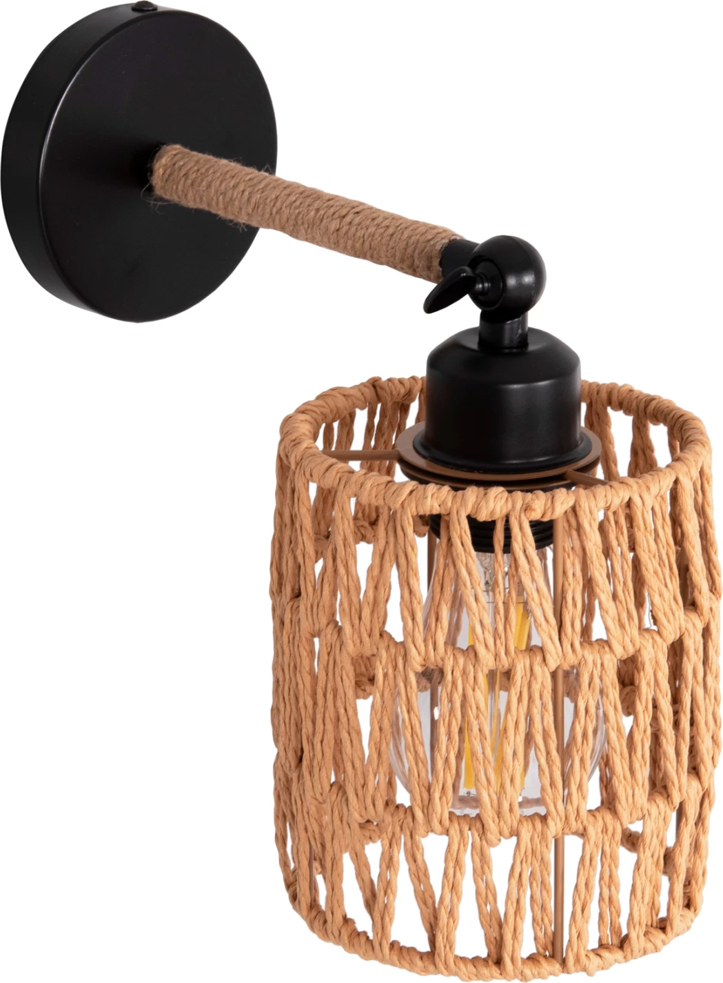 Aplik muror STOLT2, bazë metalike, litar kërpi, 12x23x24Hcm