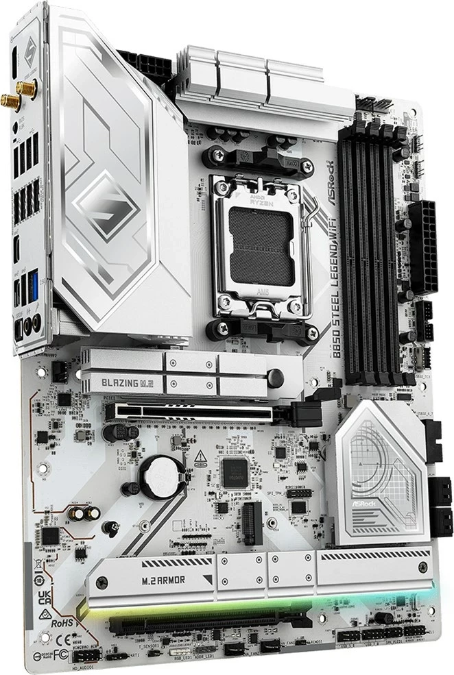 Pllakë amë Asrock B850 Steel Legend WiFi, Socket AM5, ATX, Bardhë