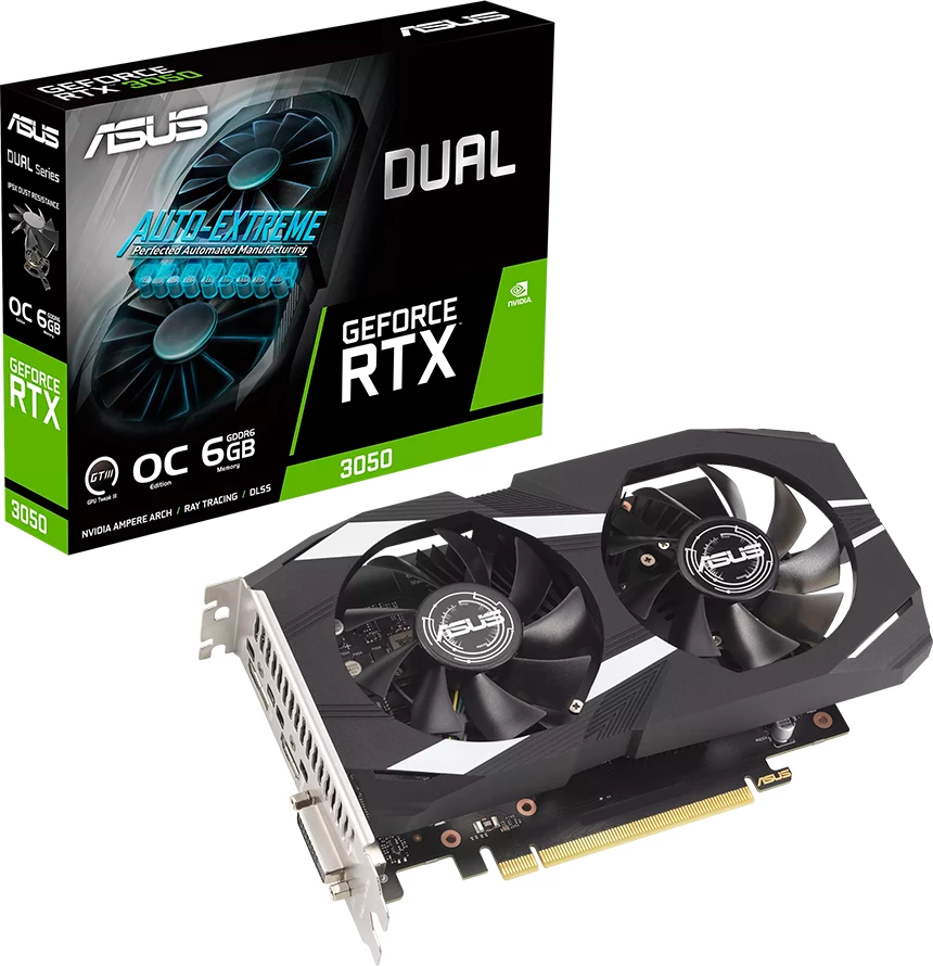 Kartelë grafike ASUS Dual GeForce RTX 3050 OC Edition 6GB GDDR6