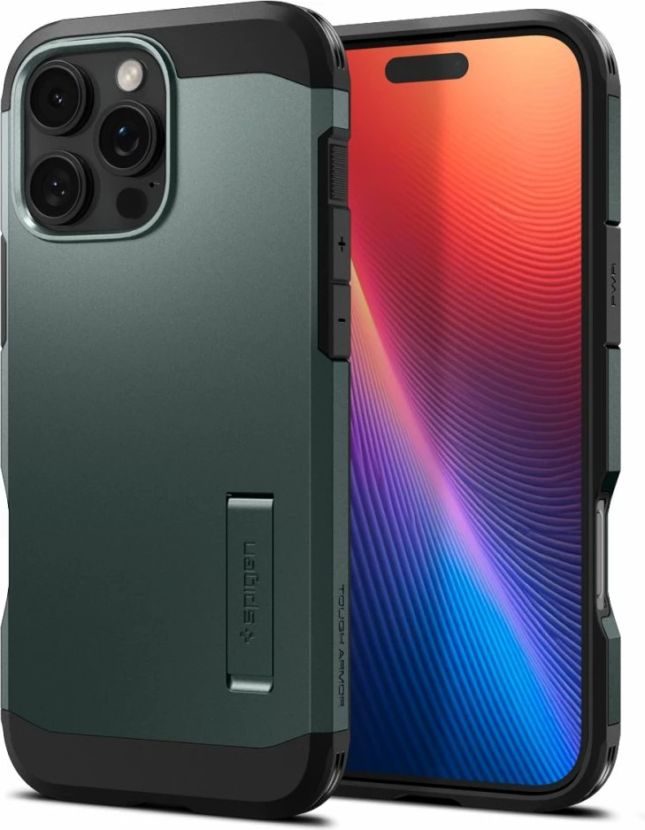 Mbështjellës Spigen Tough Armor Mag për iPhone 16 Pro, MagSafe, e gjelbër