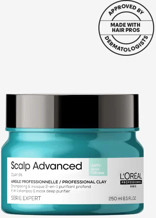 L’Oréal Professionnel Scalp Advanced Anti-Oiliness 2-in-1 Deep Purifier Clay, 250ml