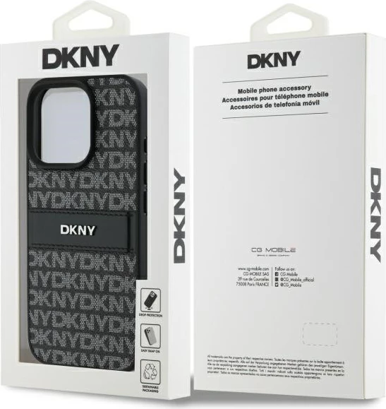 Mbështjellës DKNY Texture Pattern Tonal Stripe për iPhone 16 Pro Max, i zi