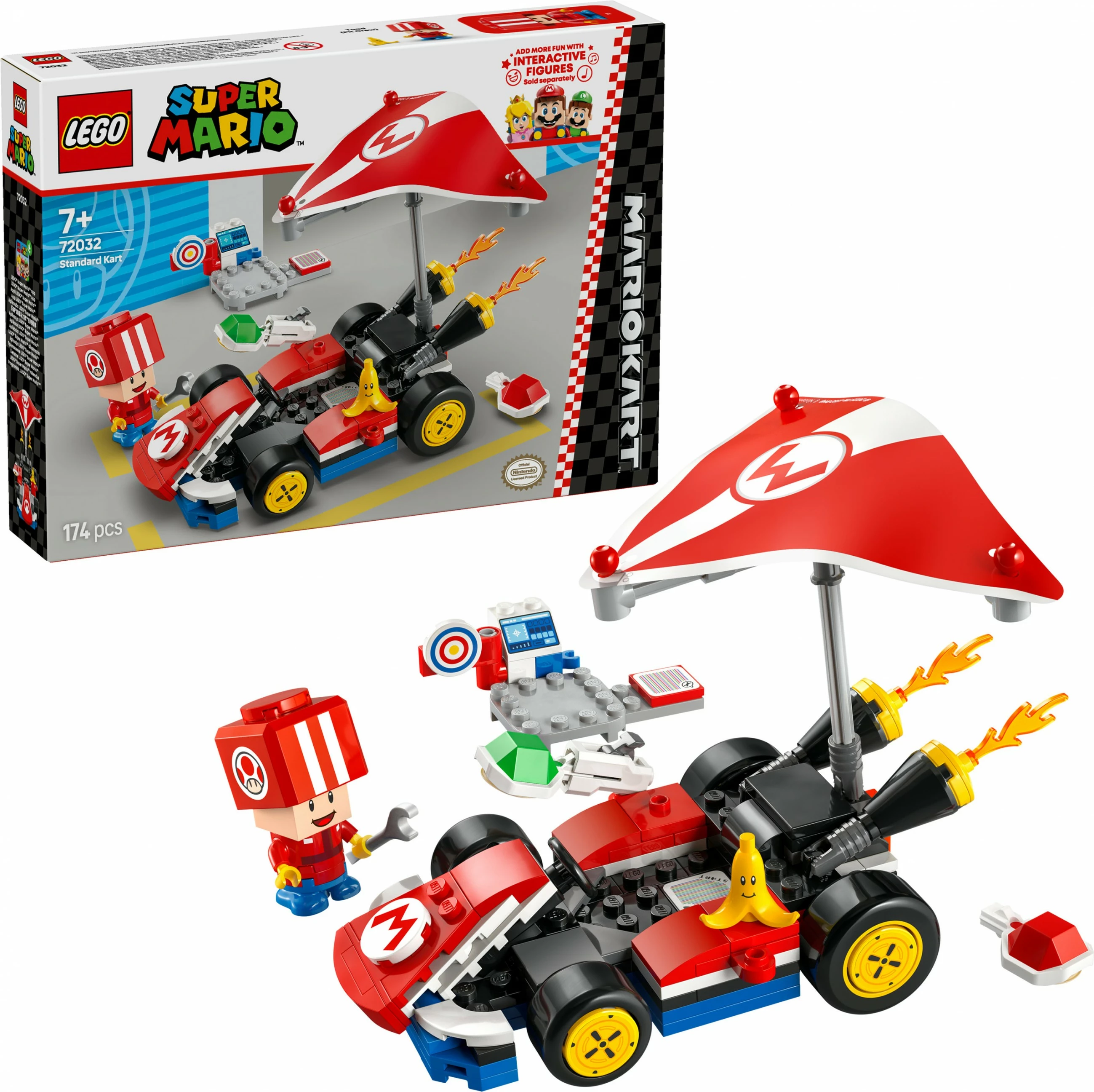 Set ndërtimi LEGO Mario Kart Standard Kart, 174 pjesë, shumëngjyrësh