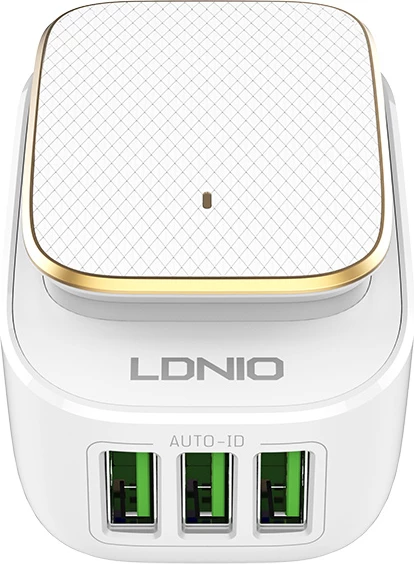 Karikues USB LDNIO A3305 3x USB 3.4A 17W me kabllo USB-C, LED, ari