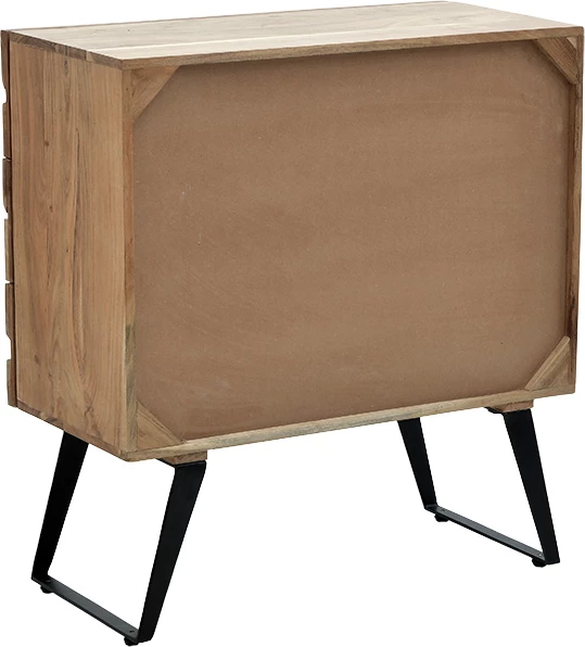 Komodinë me sirtarë Imena dru masiv 4cm natyrale-e zezë 80x38x86.5cm