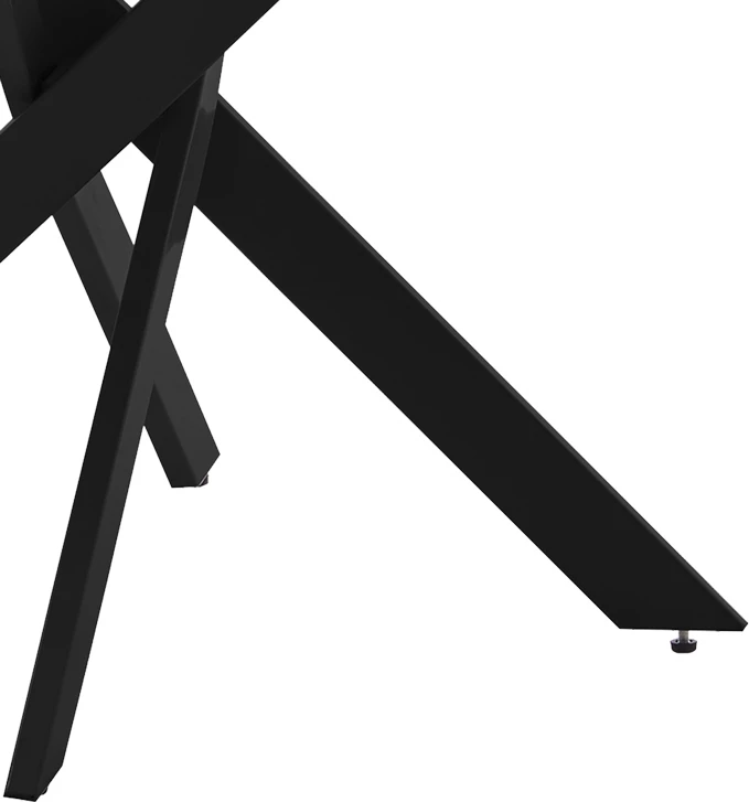 Tavolinë ngrënie Dammero MDF ngjyrë gri e errët dhe këmbë metalike të zeza D100x75cm