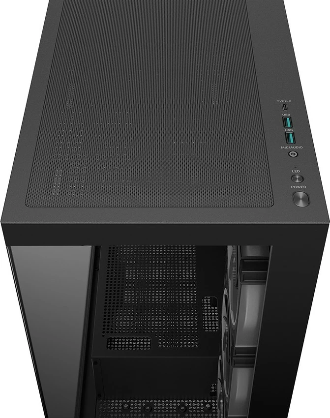 Kasë Deepcool CG580 4F V2, Midi Tower, xham i temperuar, RGB, e zezë
