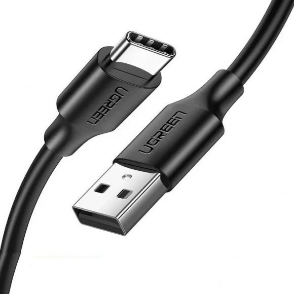 Kabllo USB UGREEN 60117, USB 2.0, 1.5m, USB A në USB C, e zezë