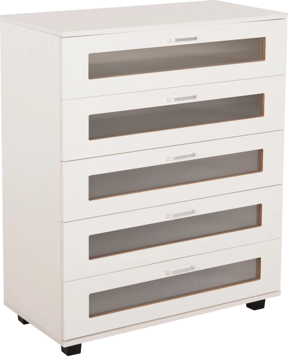 Komodinë THORGAN FH9881.03 melaminë e bardhë-5 sirtarë 80Χ40Χ100Hcm