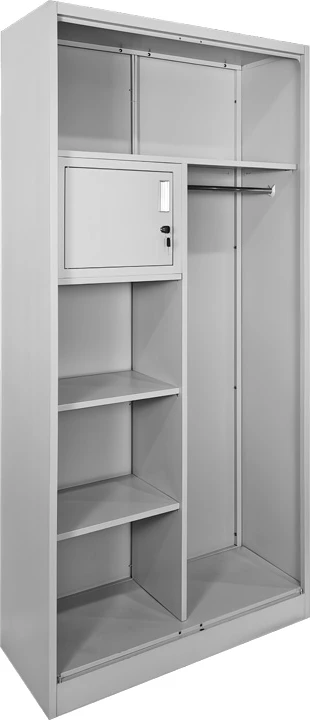 Dollap metalik Zogi me ndarje, ngjyrë gri e çelët, 90x45x180cm