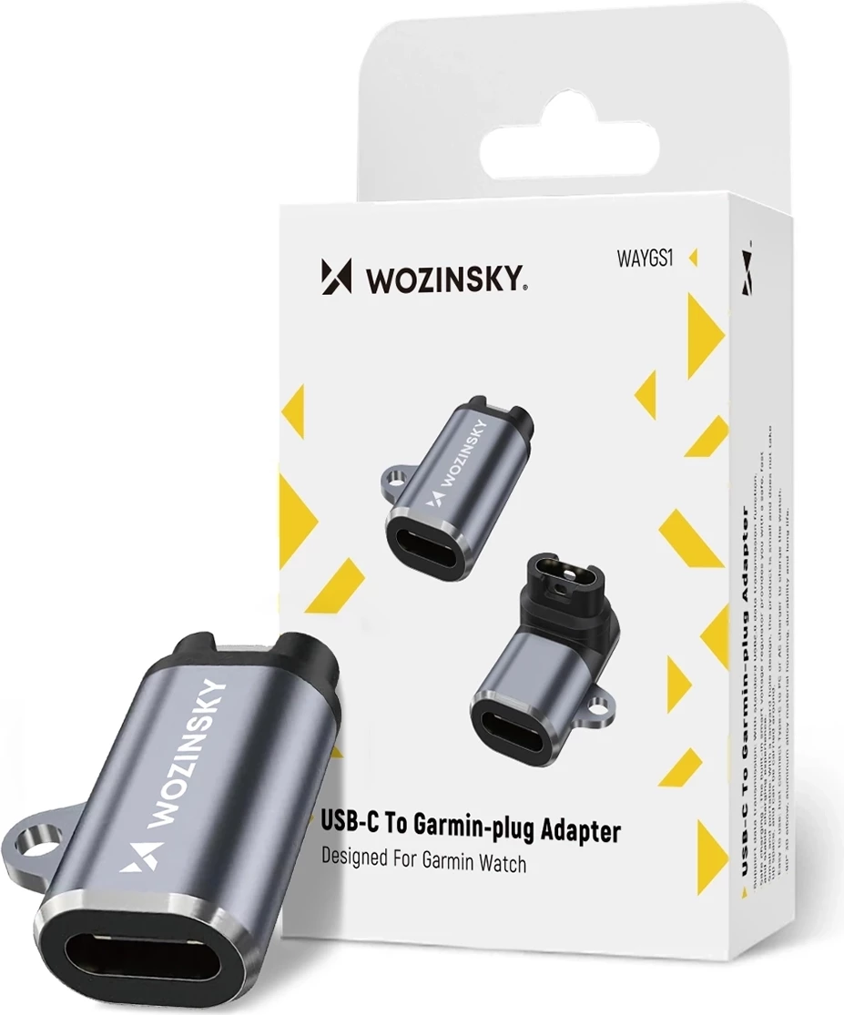 Adapter USB-C Wozinsky WAYGS1 për Garmin smartwatch, Gri