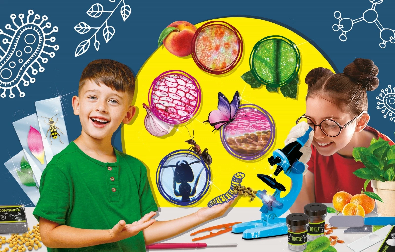 Mikroskop Lisciani I’m a Genius, set edukativ, plastikë, zmadhim deri 1200x, për fëmijë