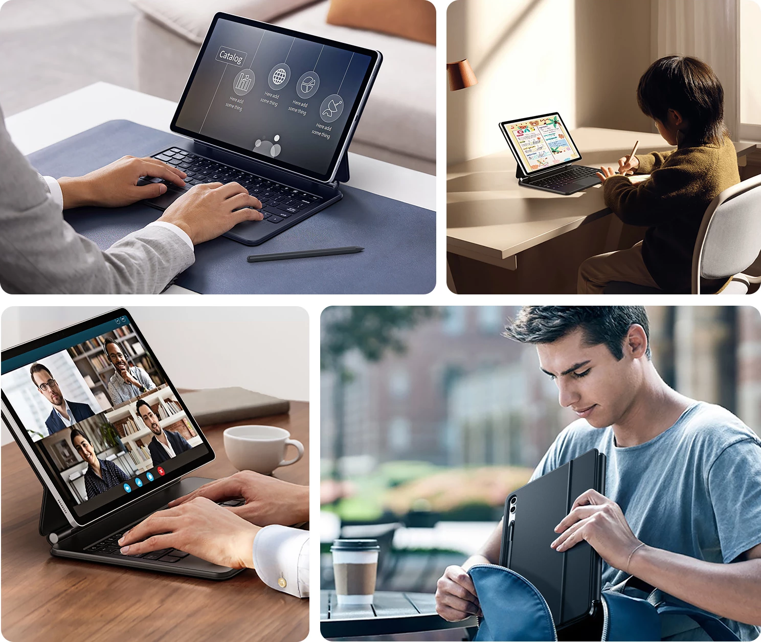 Mbështjellës me tastierë Bluetooth Dux Ducis MK Series për Samsung Galaxy Tab S9+, S8+, S7+, i zi