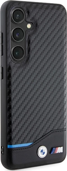 Mbështjellës BMW Leather Carbon për Samsung Galaxy S24, i zi