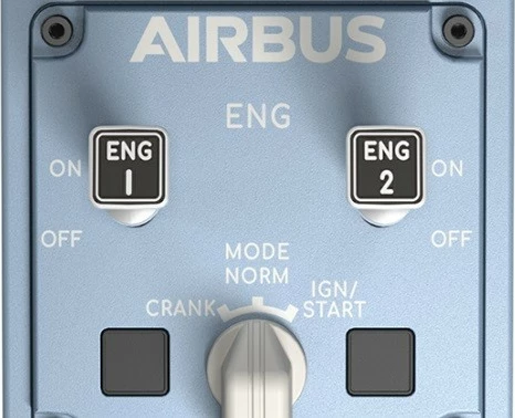 Joystick fluturimi me panel gazash, Thrustmaster 2960842, USB me kabllo, 17 butona, 8-way hat, për PC, Azure/Black, set