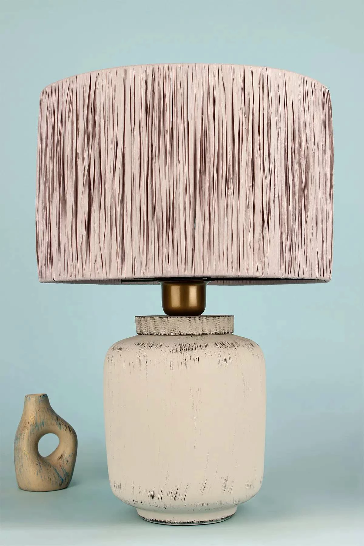 Llambë tavoline Opviq, Astral, trup qeramike, kapak rafie, ecru/krem