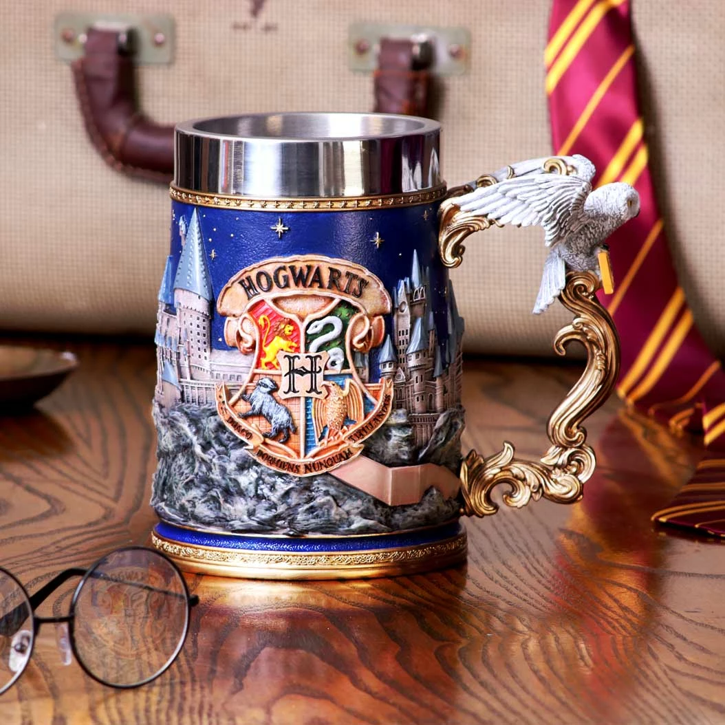 Mug koleksionues NEMESIS NOW Harry Potter Hogwarts 600ml 15.5cm me insert inox, blu