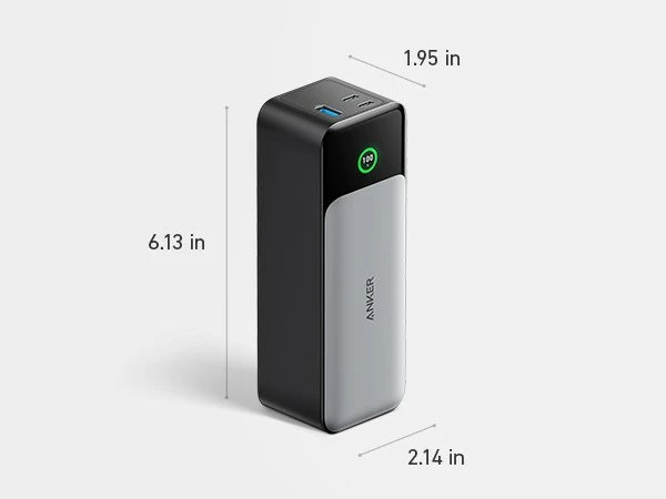 Powerbank Anker 737, 24000 mAh, 140 W, Ngjyrë e zezë, Argjend