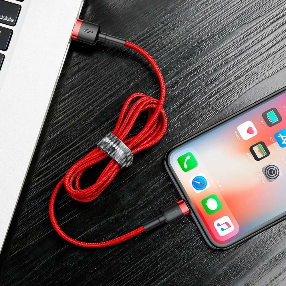 Kabl USB-A në Lightning Baseus Cafule CALKLF-C09 2m e kuqe
