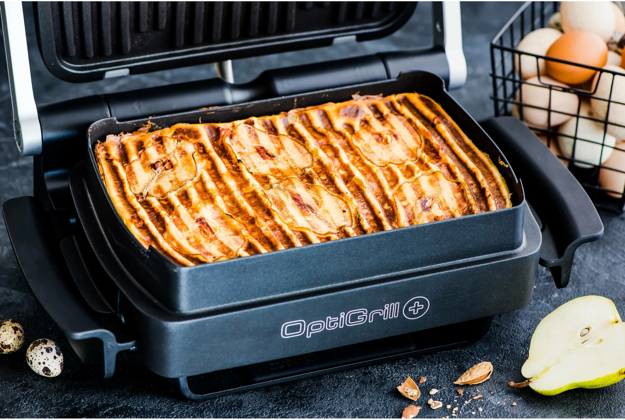 Grill elektrik Tefal OptiGrill+ XL GC724D12 2000 W, 9 programe, inox/e zezë