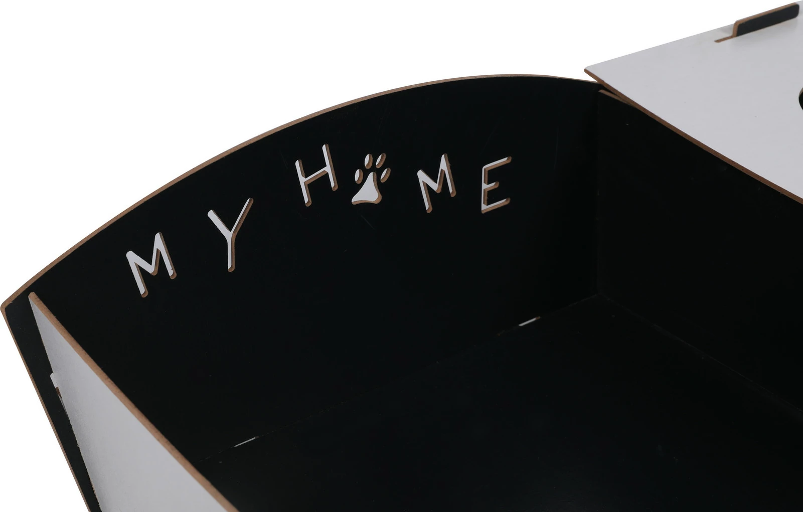 Shtrat për mace Aberto Design, 200, i zi dhe i bardhë, MDF, i çmontueshëm, 60x40x15cm