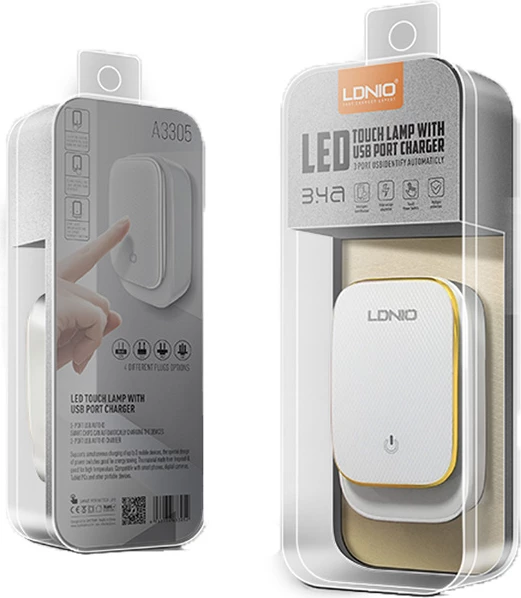 Karikues USB LDNIO A3305, 3x USB 3.4A (17W), me kabllo Micro USB, ari
