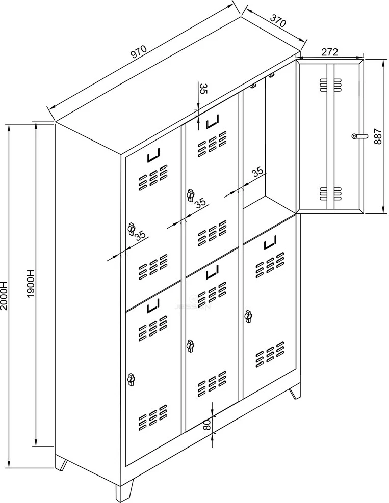 Dollap për ruajtje, ngjyrë gri-verdhë, Skye Decor, Js1025Sa