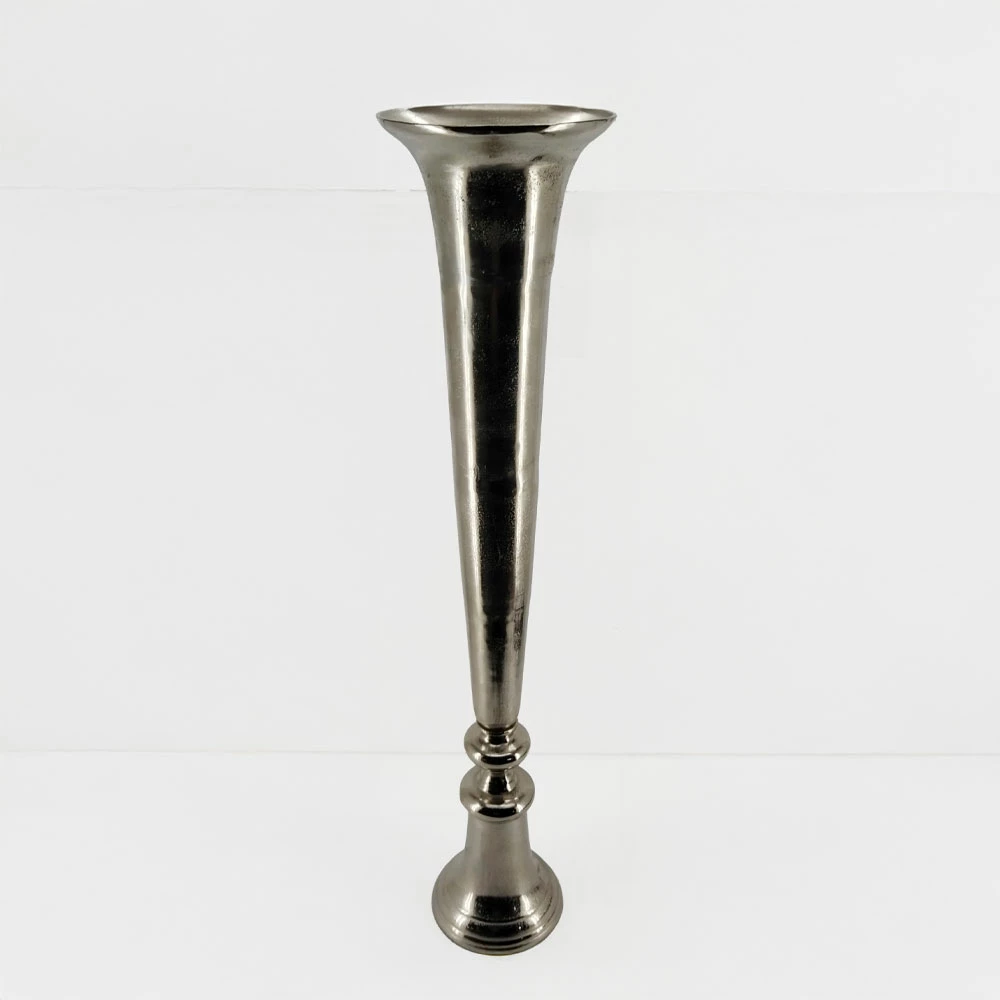 Vazo Flores, alumin, ngjyrë argjendi-nikel, 26x26x115 cm