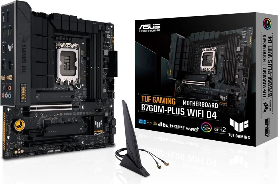 Pllakë amë ASUS TUF GAMING B760M-PLUS WIFI D4, Intel B760, LGA 1700, micro ATX
