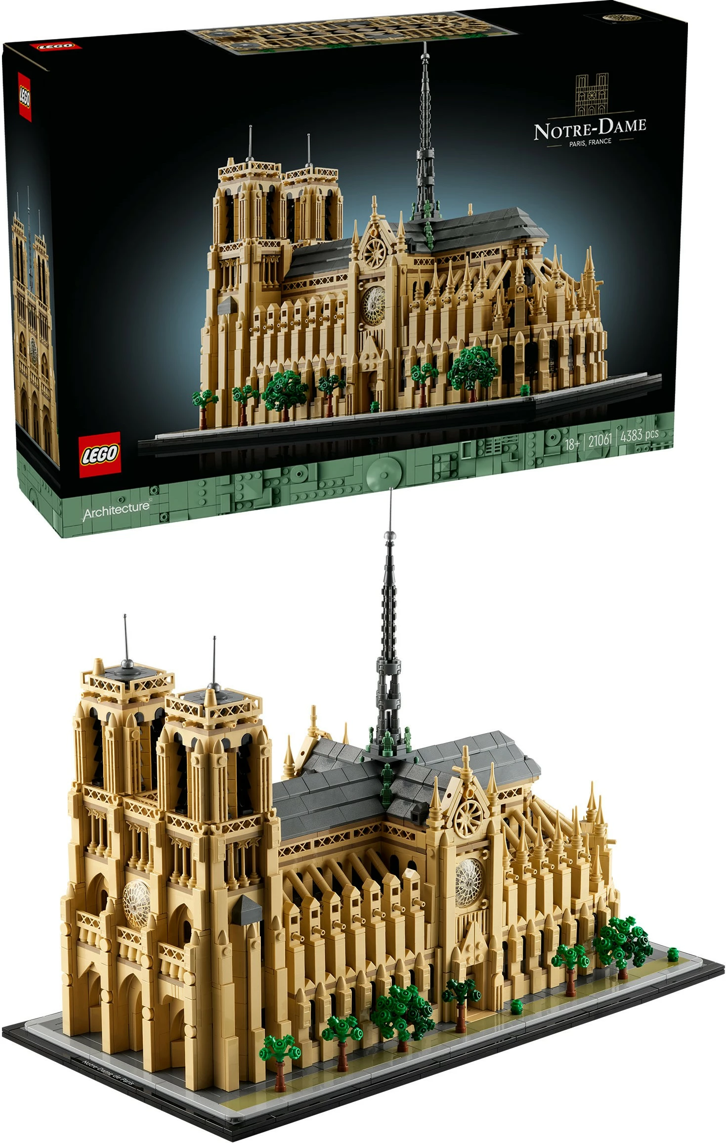 Set ndërtimi LEGO Architecture Notre-Dame de Paris, 4383 pjesë, plastikë, shumëngjyrësh