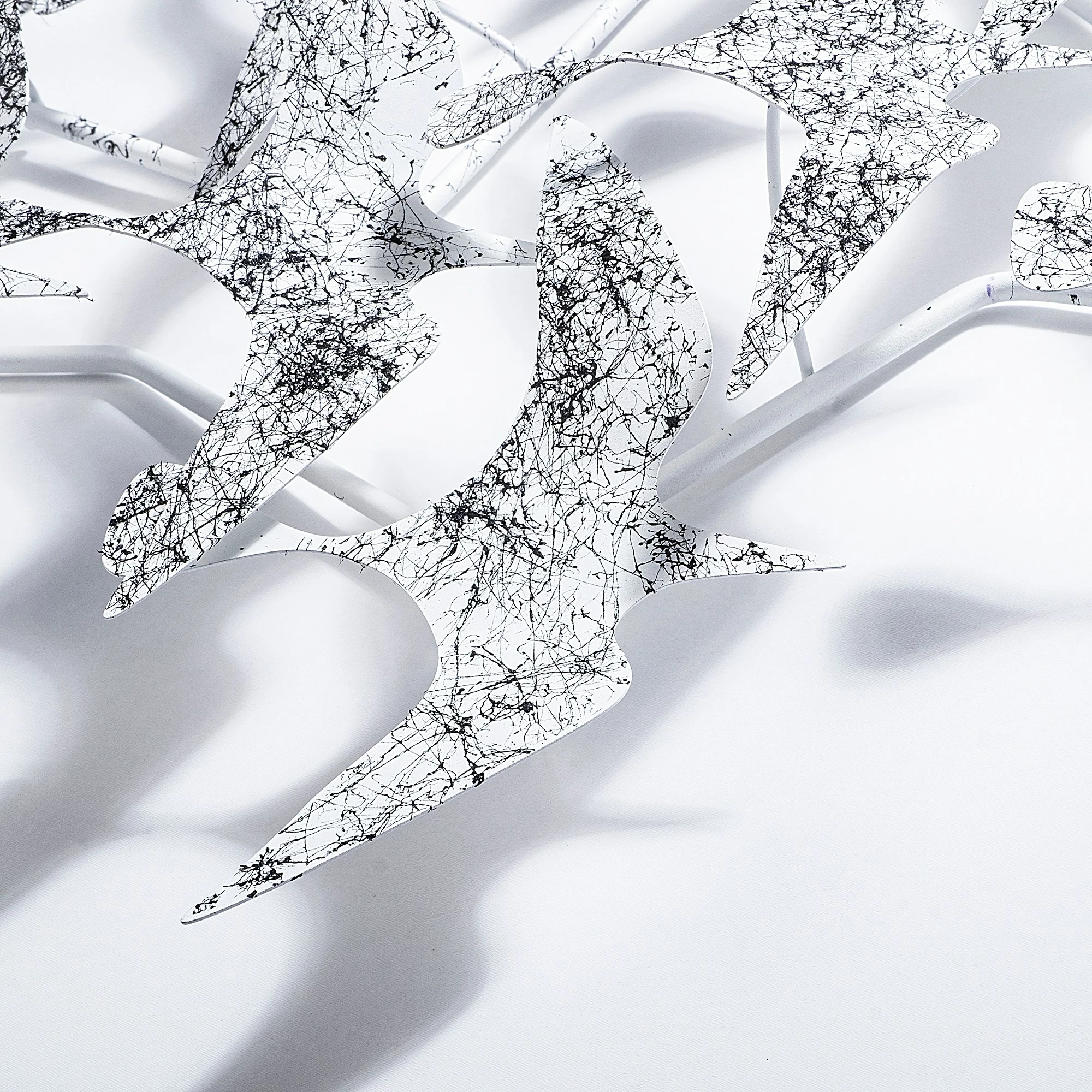 Aksesor dekorativ metalik për mur, Wallity Martılar 2, shumëngjyrësh, 59x124cm