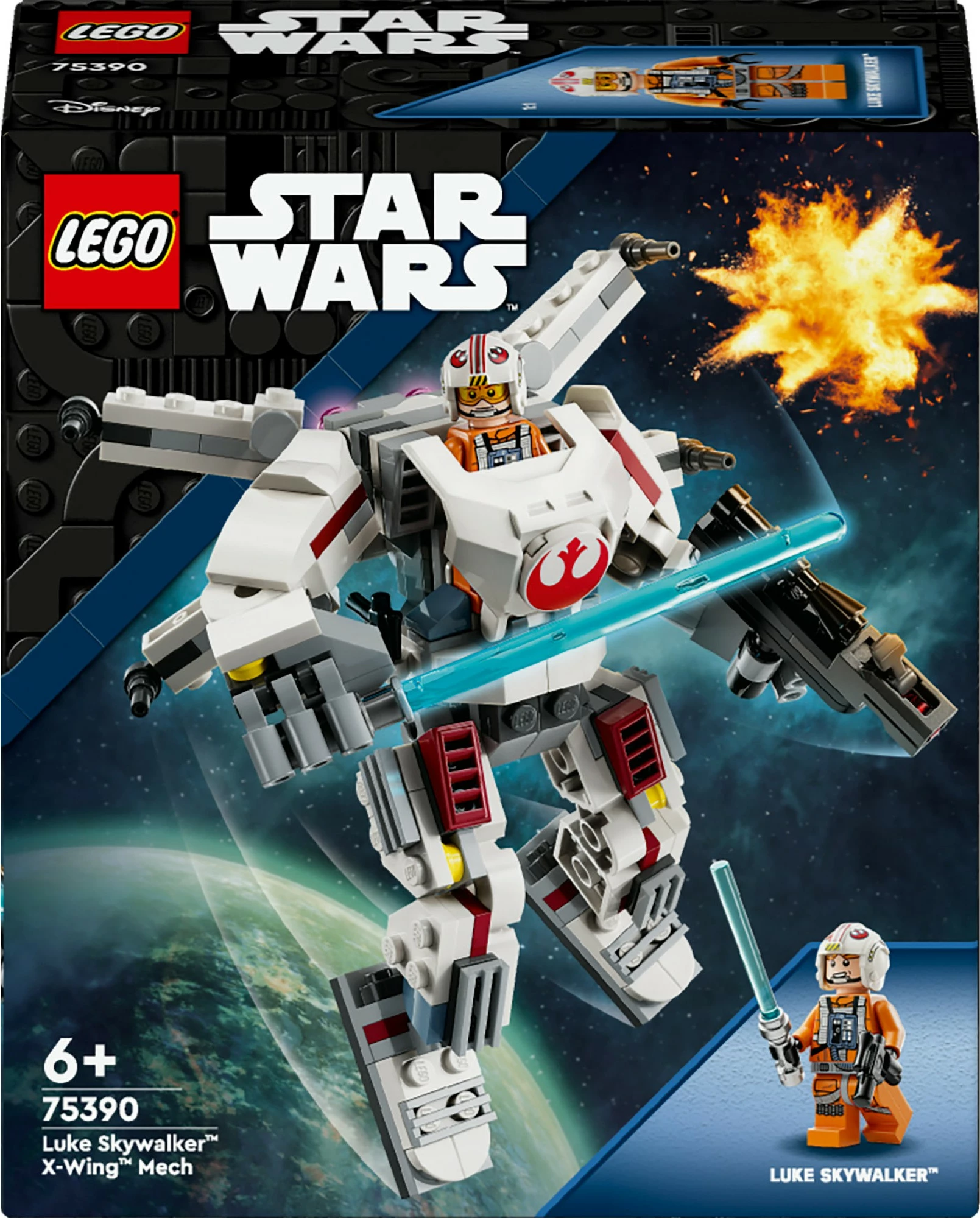 Set ndërtimi LEGO Star Wars Luke Skywalker X-Wing Mech 195 pjesë, shumëngjyrësh