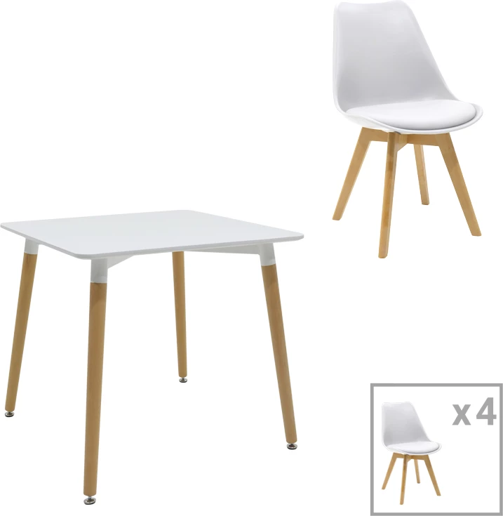 Set mobiljesh për kuzhinë studentore, Deli, 3 copë, ngjyrë e bardhë, 80x80x76cm