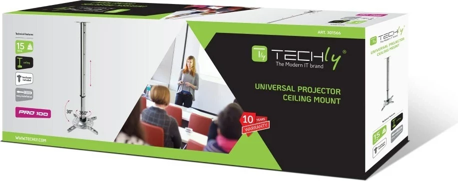 Mbajtës projektori TECHly ICA-PM 102XL, 60-102 cm, Argjendtë