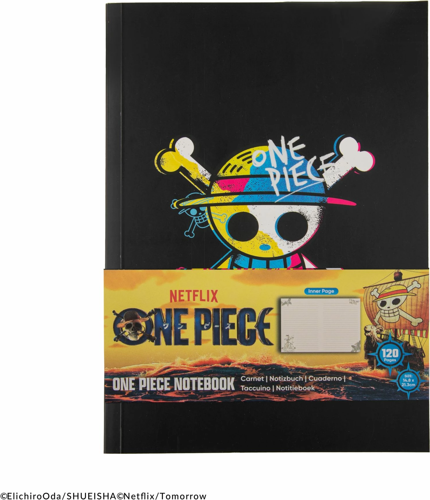 Fletore shënimesh Cinereplicas One Piece, 160 faqe, 14.5×21 cm, kopertinë e butë, e zezë