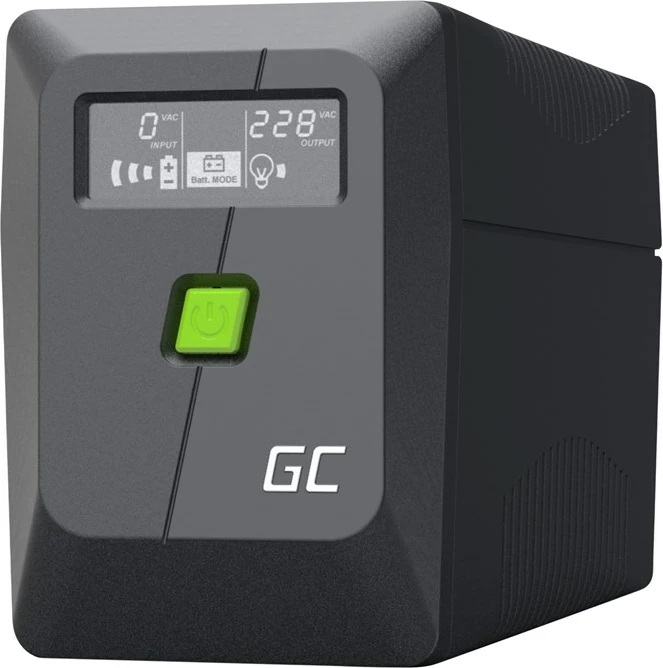 UPS Green Cell UPSLM480, 0.85 kVA, 480 W, 2 dalje AC, 9 Ah, 12 V, e zezë