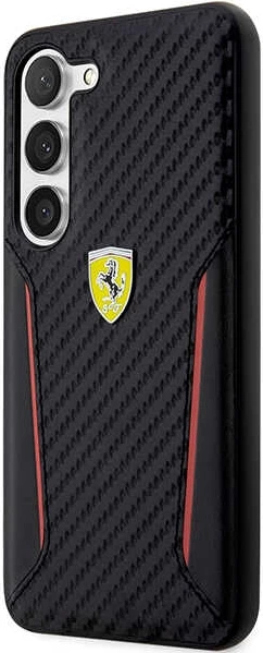Mbështjellës Ferrari FEHCS23MNPYK për Samsung Galaxy S23+, Carbon Contrast Edges, i zi