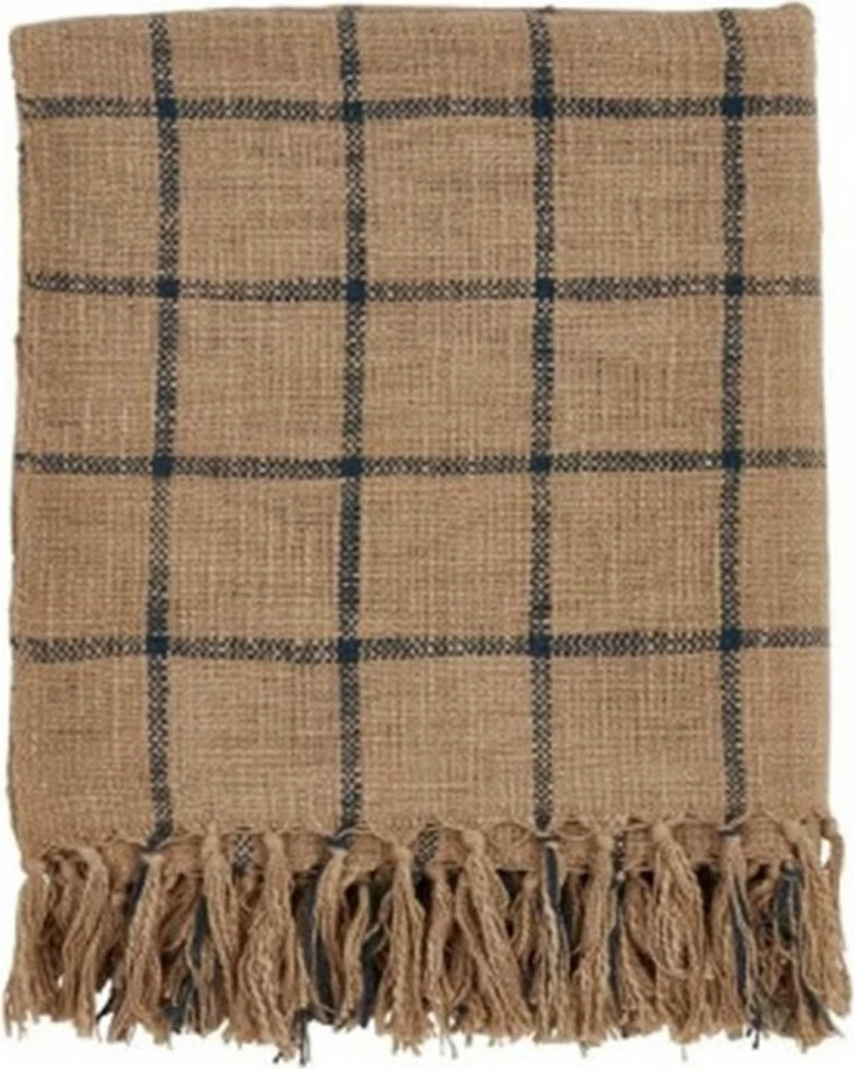 Batanije dekorative Sand, pambuk-poliester, karamel e zezë, 130x170cm