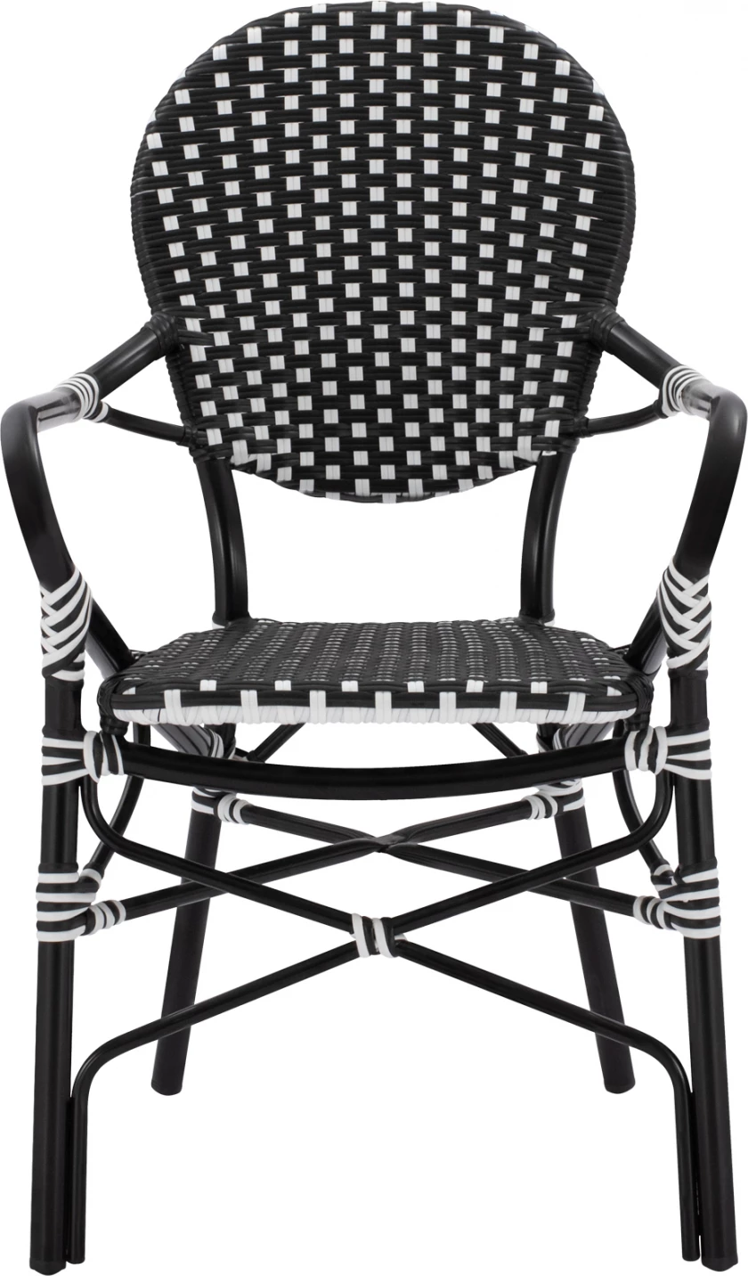 Karrige alumini me pamje bambuje, me thurje të zezë dhe të bardhë, FH5793.02, 56x63x96 cm