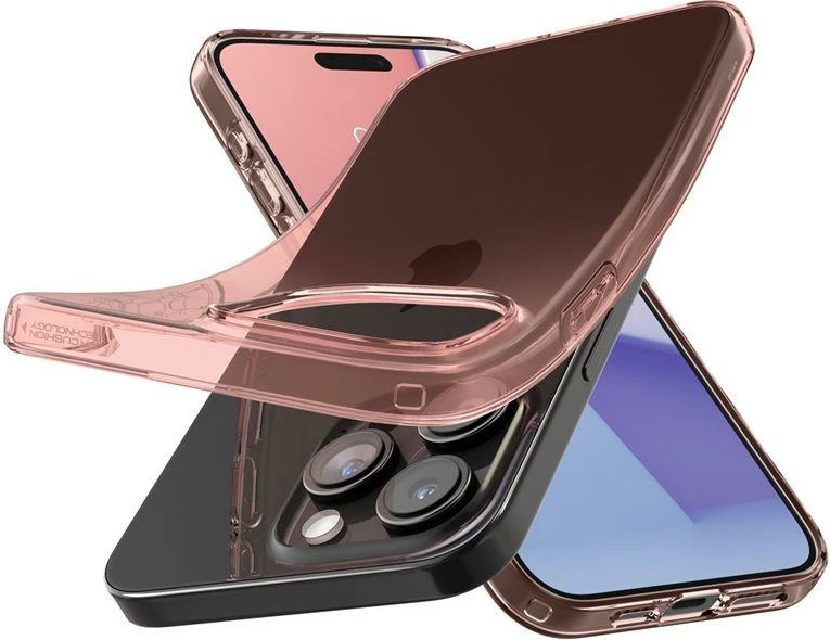 Mbështjellës Spigen Crystal Flex për iPhone 15 Pro Max, Rozë/Transparent