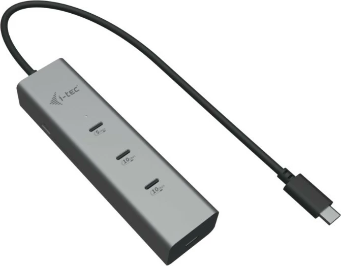 HUB USB-C i-tec C31HUBMETAL8KPDPRO, 5 porta, video 8K, Power Delivery 85W, Argjend