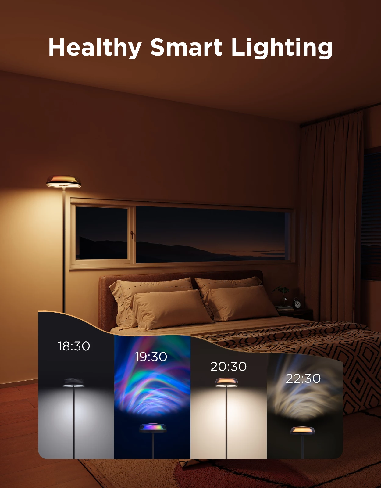 Llambë dyshemeje Govee Uplighter Floor Lamp, 3 zona drite, smart (Alexa/Google Assistant/Matter)