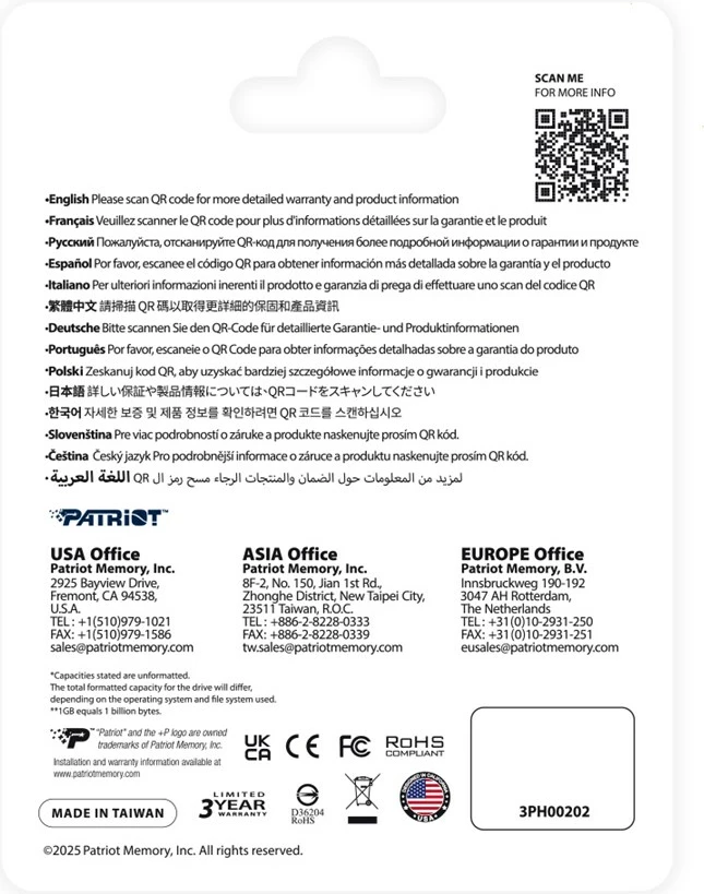 USB flash Patriot Memory Tab T560, 128GB, Silver