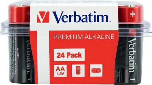 Bateri AA Verbatim Premium Alkaline 1.5V, 24 copë