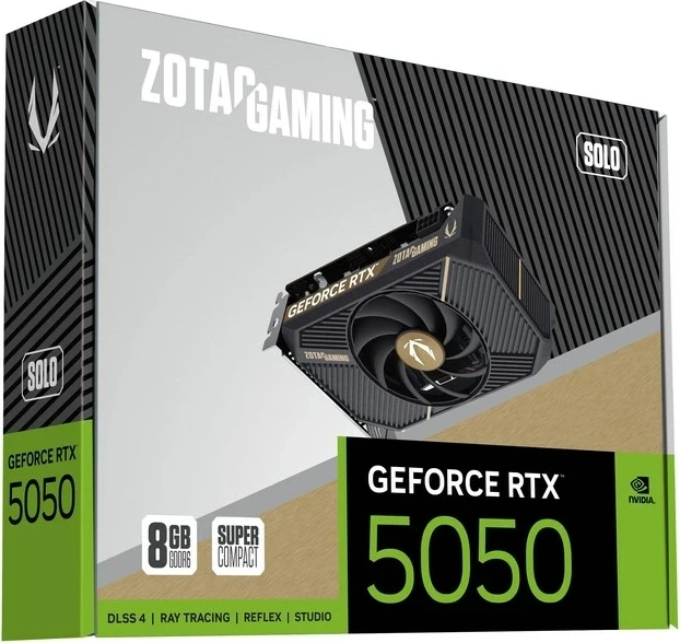 Kartelë grafike ZOTAC GAMING GeForce RTX 5050 SOLO, 8 GB GDDR6, e zezë