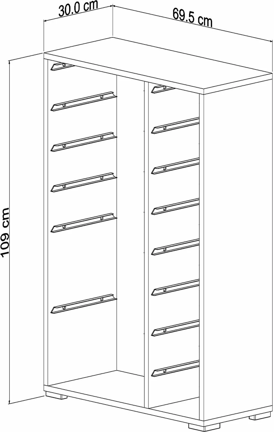 Dollap multifunksional Hanah Home, Rine 2D4K8U, ngjyrë arre dhe e bardhë