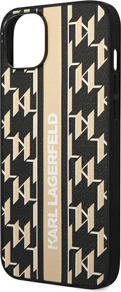Mbështjellës Karl Lagerfeld Monogram Stripe për iPhone 14 Plus 6.7", Kafe