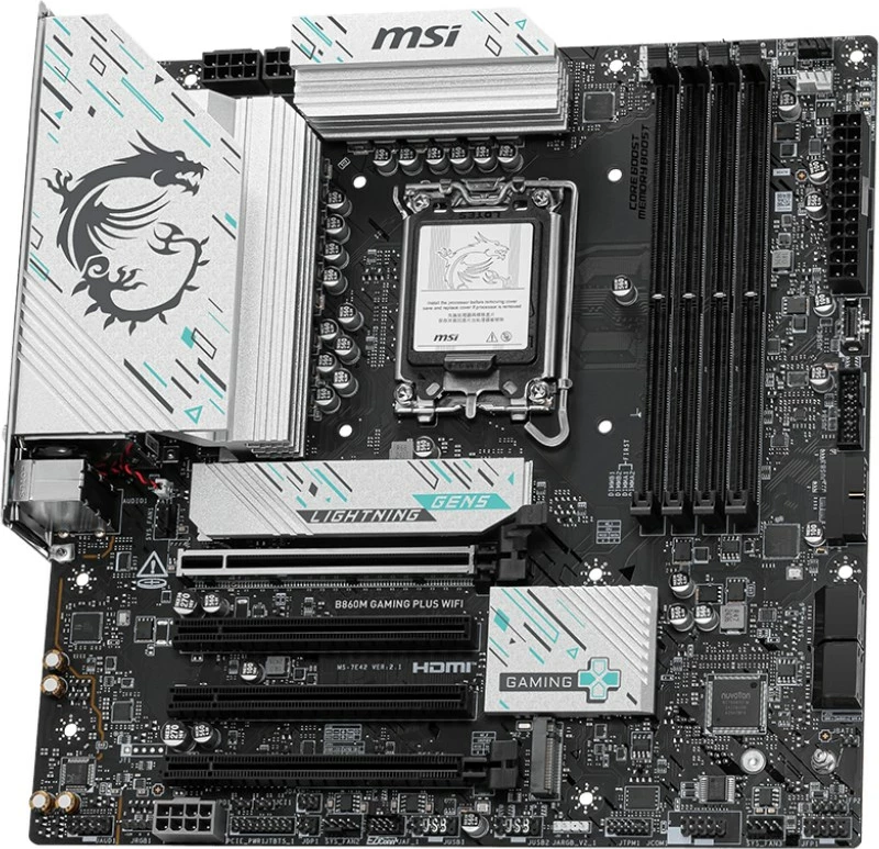 Pllakë amë MSI B860M GAMING PLUS WIFI, Intel B860, LGA 1851, micro ATX, E zezë