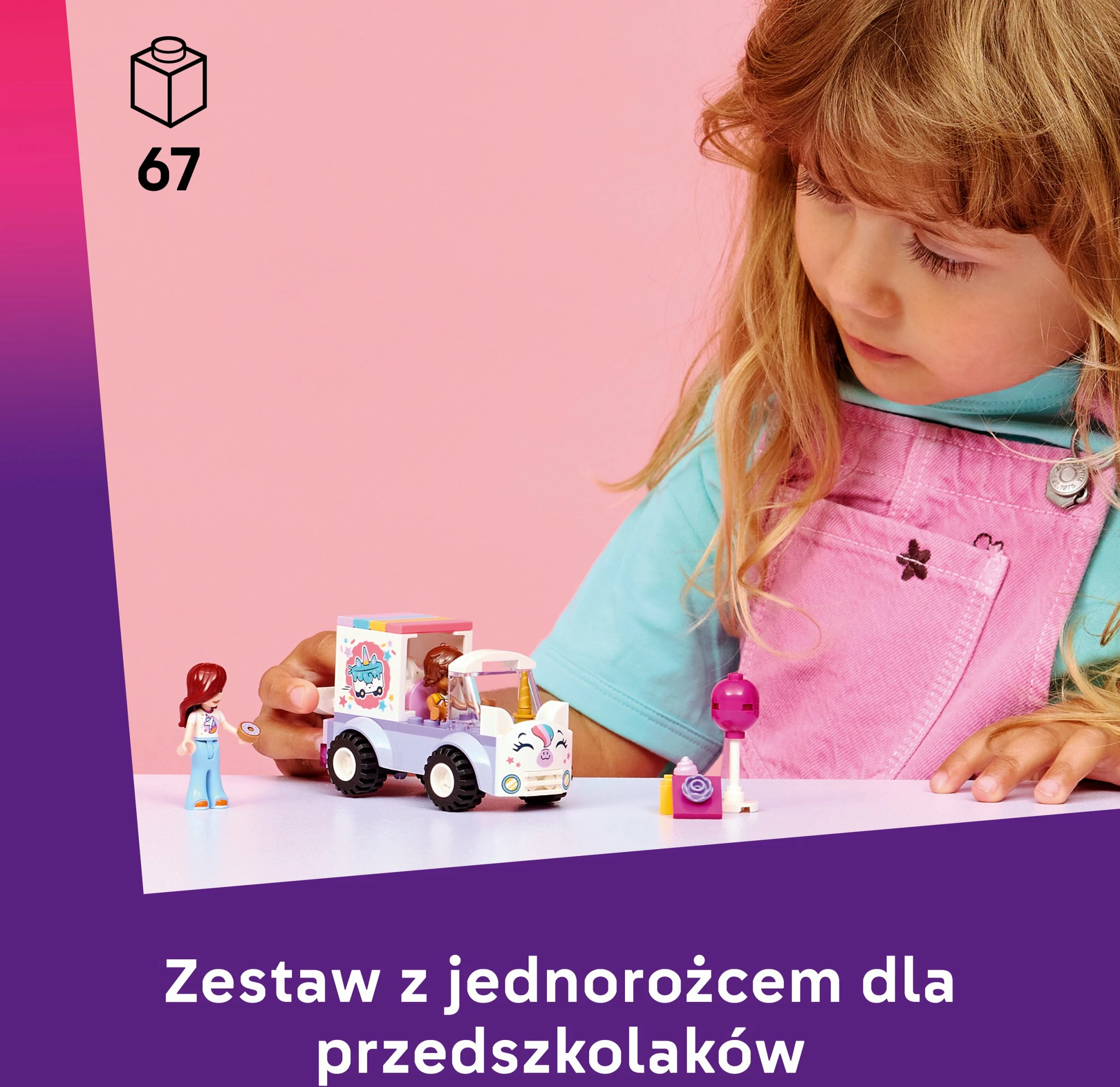 Set LEGO Friends Unicorn Cake Delivery 42675, 67 pjesë